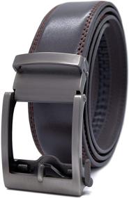 img 3 attached to Mens Leather Ratchet Click Belt Men's Accessories for Belts