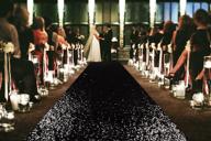 🏻 stunning wedding carpet aisle runner: black glitter sequin 15ft | bridal walkway décor for wedding ceremony, party, prom, and halloween logo