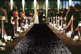 img 4 attached to Великолепный свадебный ковровый дорожка: черные блестящие пайетки 15 футов | Декоративный дорожка для свадебной церемонии, вечеринки, выпускного и Хэллоуина