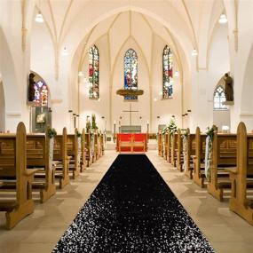 img 3 attached to 🏻 Stunning Wedding Carpet Aisle Runner: Black Glitter Sequin 15FT | Bridal Walkway Décor for Wedding Ceremony, Party, Prom, and Halloween