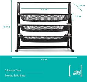 img 2 attached to 🗄 Органайзер для письменного стола Mindspace: стопка для бумаг на 3 уровня и держатель для файлов для эффективной организации документов, коллекция Mesh, черный.