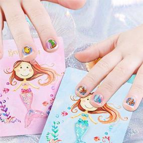 img 3 attached to 🧜 Mermaid Kids Nail Art Stickers Decals for Little Girls - 200+ Aniuvot Children Mermaid Princess Nail Wraps Tips for Fingernail Toenail Acrylic Nail Decoration - Perfect Birthday Party Favors