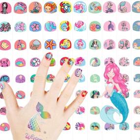 img 4 attached to 🧜 Mermaid Kids Nail Art Stickers Decals for Little Girls - 200+ Aniuvot Children Mermaid Princess Nail Wraps Tips for Fingernail Toenail Acrylic Nail Decoration - Perfect Birthday Party Favors