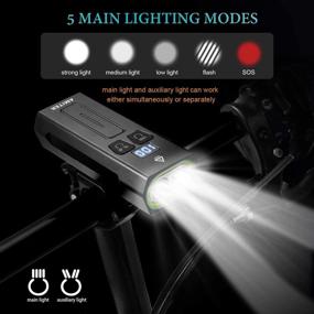 img 2 attached to 🚴 AMITER Bike Headlight: 2200 Lumens Front Light with 10+ Modes - Rechargeable Cycling Flashlight 5200mAh