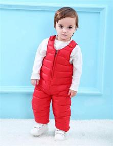 img 2 attached to 🍒 Happy Cherry Boys' Toddler Classic Snow Bib Ski Snowsuit: Easy Diaper Changes with Invisible Zipper Leg Openings (6 Months-3 Years)