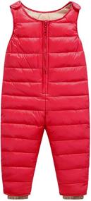 img 4 attached to 🍒 Happy Cherry Boys' Toddler Classic Snow Bib Ski Snowsuit: Easy Diaper Changes with Invisible Zipper Leg Openings (6 Months-3 Years)