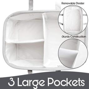 img 1 attached to 👶 Convenient Gray Baby Diaper Caddy Organizer for Nursery & Car by Kids N' Such