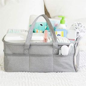 img 4 attached to 👶 Convenient Gray Baby Diaper Caddy Organizer for Nursery & Car by Kids N' Such