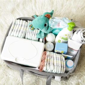 img 2 attached to 👶 Convenient Gray Baby Diaper Caddy Organizer for Nursery & Car by Kids N' Such
