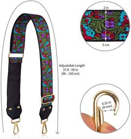 img 1 attached to 🎸 Allzedream Adjustable Guitar Style Purse Strap Replacement: Fashionable Crossbody Bags with Jacquard Weave Embroidered Design