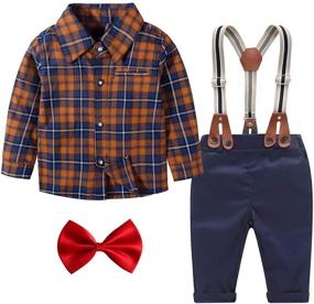 img 4 attached to Stylish Summer Attire: Formal Infant Bowtie Boys' Clothing Collection