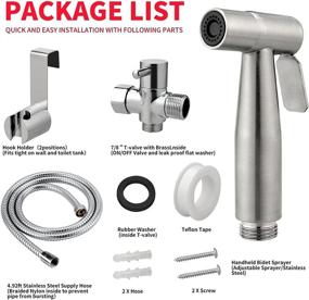 img 3 attached to 🚽 Portable Bidet Sprayer Kit for Cloth Diapers: Handheld Toilet Sprayer with Great Water Pressure, Stainless Steel, Easy Install, Chrome Finish