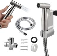 🚽 portable bidet sprayer kit for cloth diapers: handheld toilet sprayer with great water pressure, stainless steel, easy install, chrome finish logo