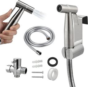 img 4 attached to 🚽 Portable Bidet Sprayer Kit for Cloth Diapers: Handheld Toilet Sprayer with Great Water Pressure, Stainless Steel, Easy Install, Chrome Finish