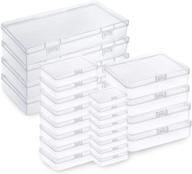 📦 24 piece assorted sizes clear rectangular plastic bead storage containers with hinged lids - empty mini storage box organizer for beads, crafts, small items logo