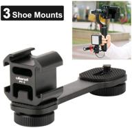 🎥 ulanzi pt-3 triple cold shoe gimbal microphone mount extension bar with 1/4 inch adapter – video light/microphone mount compatible for dji om 4, osmo mobile 3, zhiyun smooth q 4, feiyu gimbal stabilizer logo