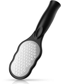 img 4 attached to 🔧 Professional Stainless Steel Foot File Kit - Callus Remover and Scrubber for Dry Cracked Feet, Colossal Metal Rasp Tool for Hard Skin Care, Black