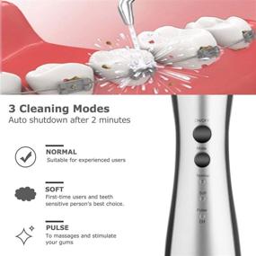 img 2 attached to 🚿 Cordless Water Flosser by Mornwell: 3 Modes Dental Oral Irrigator with 5 Jet Tips – Rechargeable, Waterproof, Ideal for Travel, Braces & Bridges Care