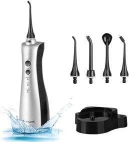 img 4 attached to 🚿 Cordless Water Flosser by Mornwell: 3 Modes Dental Oral Irrigator with 5 Jet Tips – Rechargeable, Waterproof, Ideal for Travel, Braces & Bridges Care