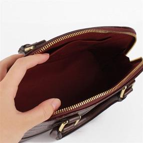 img 1 attached to 👜 U Scinan Patent Leather Top Handle Tote Bag: Stylish Mini Zip-Around Dome Shoulder Bag with Shell Shape Cross Body Handbag Design - Perfect Purse Satchel Accessory