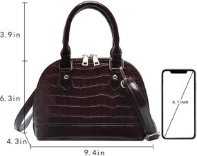 img 3 attached to 👜 U Scinan Patent Leather Top Handle Tote Bag: Stylish Mini Zip-Around Dome Shoulder Bag with Shell Shape Cross Body Handbag Design - Perfect Purse Satchel Accessory