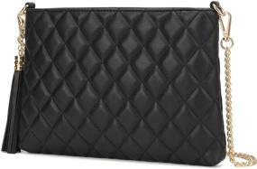 img 4 attached to Stylish & Lightweight: Lola Mae Simple 👜 Quilted Crossbody Bag – Versatile Wristlet Shoulder Purse