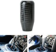 ijdmtoy glossy black real carbon fiber shift knob – compatible 🔘 with most car models: 6-speed, 5-speed, 4-speed manual or automatic, and more logo