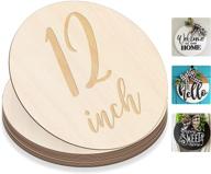 🎨 12 inch unfinished wood circles for crafts - diy wooden cutouts for painting, door hangers, plagues, signs, home decor, party decorations - pyrography wood burning blank slices - set of 6 pieces logo