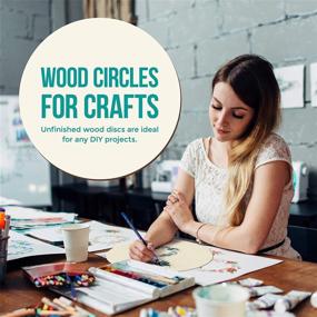 img 3 attached to 🎨 12 Inch Unfinished Wood Circles for Crafts - DIY Wooden Cutouts for Painting, Door Hangers, Plagues, Signs, Home Decor, Party Decorations - Pyrography Wood Burning Blank Slices - Set of 6 Pieces
