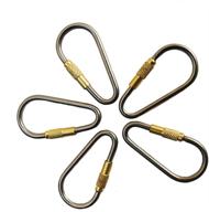 🔒 ekloen 5pcs mini titanium locking carabiner: your versatile d-ring for ultimate outdoor and indoor use логотип