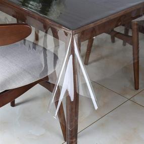 img 4 attached to 🌊 Waterproof Clear Vinyl Tablecloth Protector - Rectangle Transparent Plastic Sheet Table Cover 54X84 Inch with Oil-Proof Feature