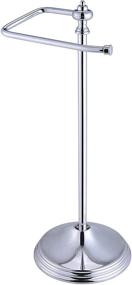img 1 attached to SunnyPoint Heavyweight Decorative Metal Fingertip Towel Holder Stand for Bathroom, Kitchen, Vanity, and Countertops; 14.2" Height Hanging Bar (Chrome, 15.6" x 5.6" x 5.6")
