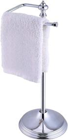 img 4 attached to SunnyPoint Heavyweight Decorative Metal Fingertip Towel Holder Stand for Bathroom, Kitchen, Vanity, and Countertops; 14.2" Height Hanging Bar (Chrome, 15.6" x 5.6" x 5.6")