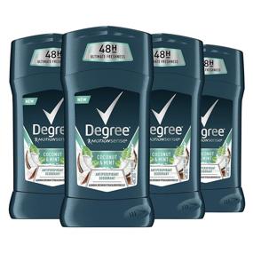 img 4 attached to Degree Men Antiperspirant Deodorant Stick Coconut + Mint - 48-Hour Protection - 2.6 oz - Pack of 4