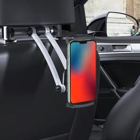 img 3 attached to Aluminum Alloy Car Headrest Mount Holder for Phones/Tablets, iPad Pro, Galaxy Tabs (Silver)