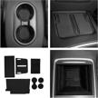cupholderhero fits tesla model 3 accessories 2021-2022 premium custom interior non-slip anti dust cup holder inserts interior accessories logo