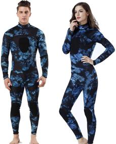 img 4 attached to 🤿 MYLEDI Unisex 3mm Scuba Diving Wetsuit - One Piece Camo Full Body Suit for Men, Ideal for Spearfishing