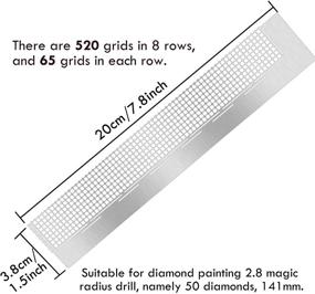 img 3 attached to 📐 Whaline Diamond Painting Tool: Stainless Steel Ruler with 520 Blank Grids for Round Full & Partial Drill Diamond Painting