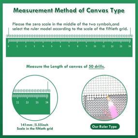 img 2 attached to 📐 Whaline Diamond Painting Tool: Stainless Steel Ruler with 520 Blank Grids for Round Full & Partial Drill Diamond Painting