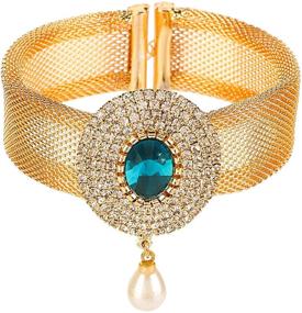 img 3 attached to 💎 Ethnadore Rhinestone Changeable Bracelet for Girls' Jewelry – Ideal for Bollywood-inspired Fashion