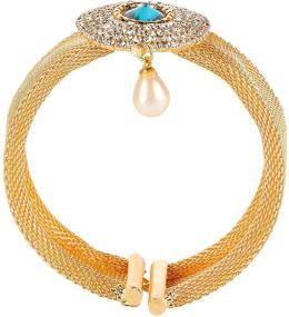 img 1 attached to 💎 Ethnadore Rhinestone Changeable Bracelet for Girls' Jewelry – Ideal for Bollywood-inspired Fashion