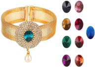 💎 ethnadore rhinestone changeable bracelet for girls' jewelry – ideal for bollywood-inspired fashion logo