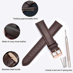 img 1 attached to WOCCI Buckle Vintage Leather Stitching Men's Watches