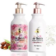 de balets rose water shampoo and conditioner set - hydrating hair products for dry, damaged, and color treated hair, plant-based formula with long-lasting fresh flower fragrance, gift set for women with 24 hours of scent logo