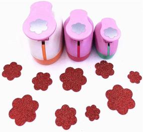img 4 attached to 🌸 TECH-P Creative Life Set of 3 Flower Shape Craft Punches (5/8", 1", 1.5"), Scrapbook Paper Cutter, Eva Foam Hole Punch Tool for Arts, Crafts, Cards, Holiday Party Hanging Garlands, Flower Decorations