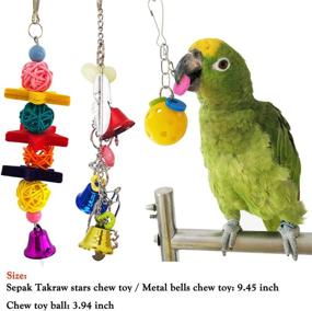 img 2 attached to Bird Parrot Toys: Ladders, Swings, Chewing Toys - Hanging Pet Bird Cage Accessories with Hammock Toy for Small Parakeets, Cockatiels, Lovebirds, Conures, Macaws, Finches