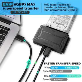 img 2 attached to 💾 AGPTEK USB 3.0 to SATA/IDE Hard Drive Converter with Power Switch and 4 Pin Power Connector, Super Speed up to 6 Gbps, Supports 4TB Storage