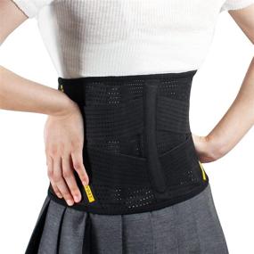 img 4 attached to 🏋️ BERTER Lower Back Brace for Men & Women - Lumbar Support Belt for Lower Back Pain Relief with Compression Band - Lightweight, Breathable, Sleek & Ergonomic Design (XXL, Black)