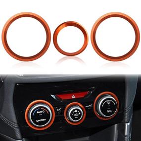 img 4 attached to Auovo AC Climate Control Knob Outer Ring Covers: Subaru Forester, Crosstrek, 🔶 Impreza Interior Accessories (Orange) - enhances Car Air Condition Switch Volume Control Trim