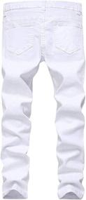 img 3 attached to 👖 Edgy Stretch Skinny Distressed Fashion Jeans for Boys